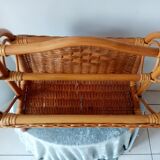 Superb old vintage rattan magazine holder
