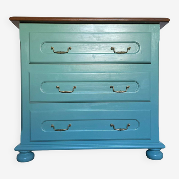 3-drawer chest of drawers in duck blue oak