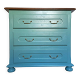 3-drawer chest of drawers in duck blue oak