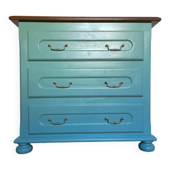 3-drawer chest of drawers in duck blue oak