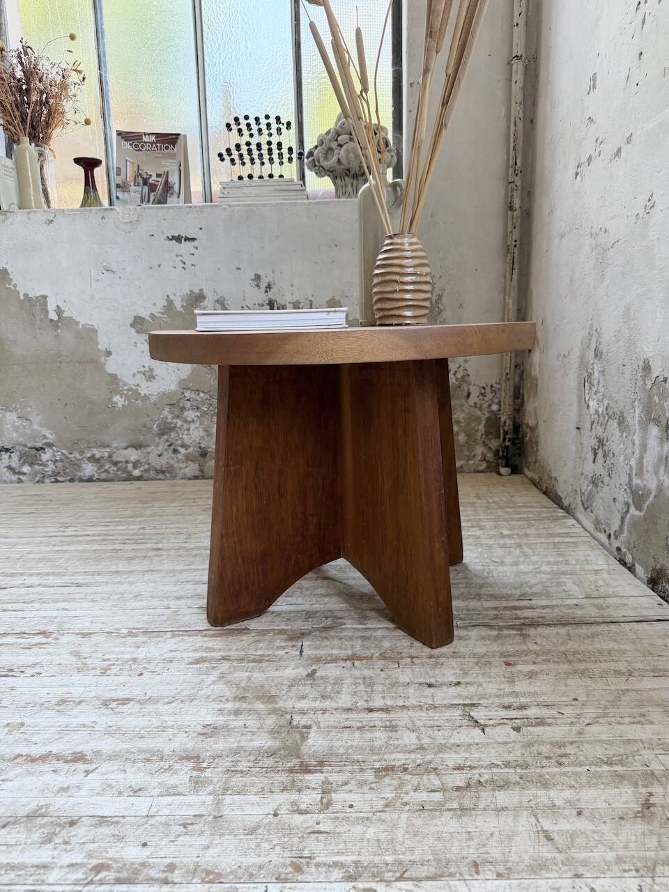 Constructivist gueridon 1950 mahogany
