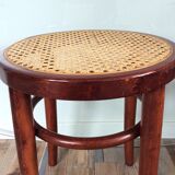 Vintage bistro stool in wood and cannage