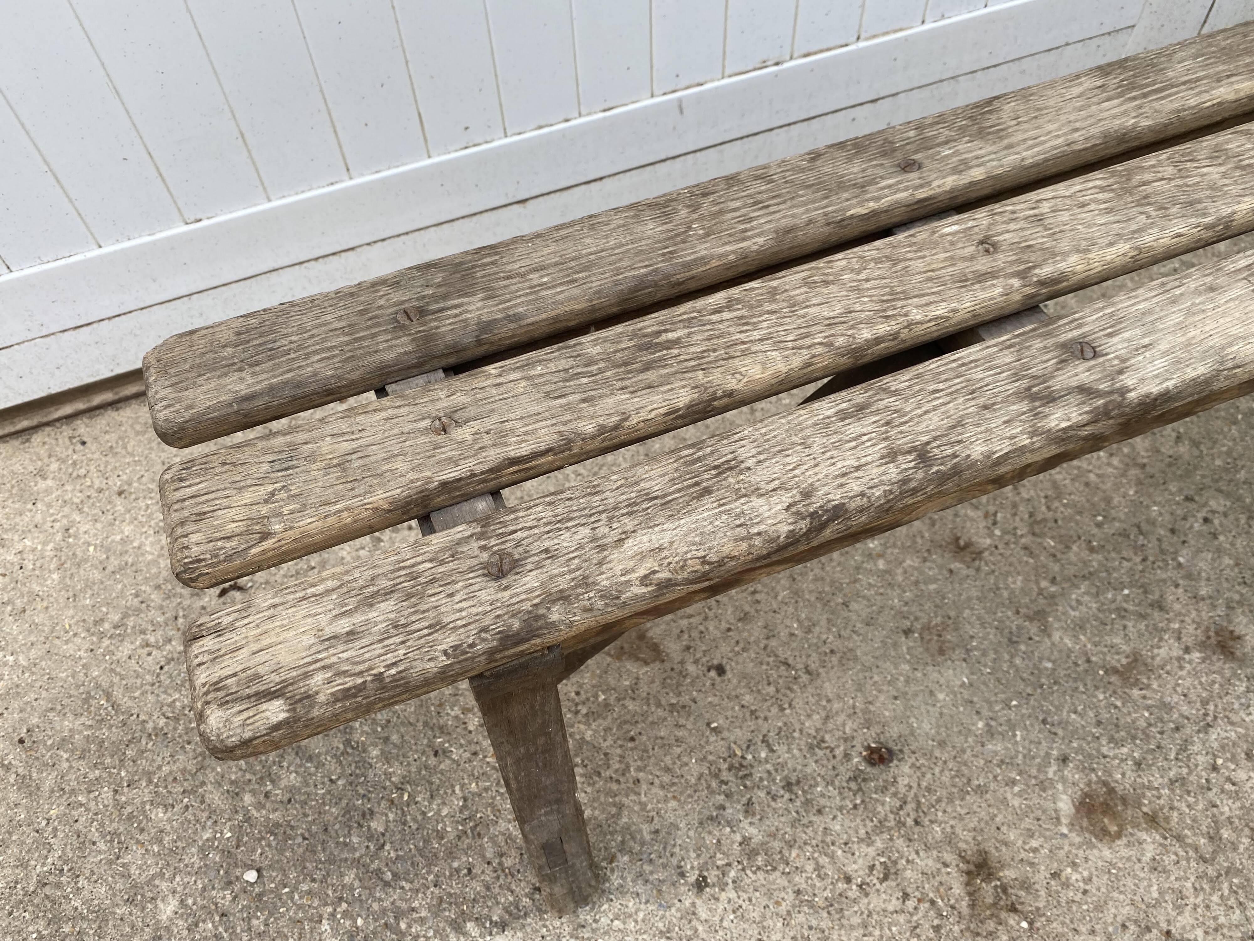 Pair of 2m solid oak wood farm benches for rustic farm table 1900
