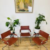 Set of 3 MG5 Grassi style armchairs from the 70s