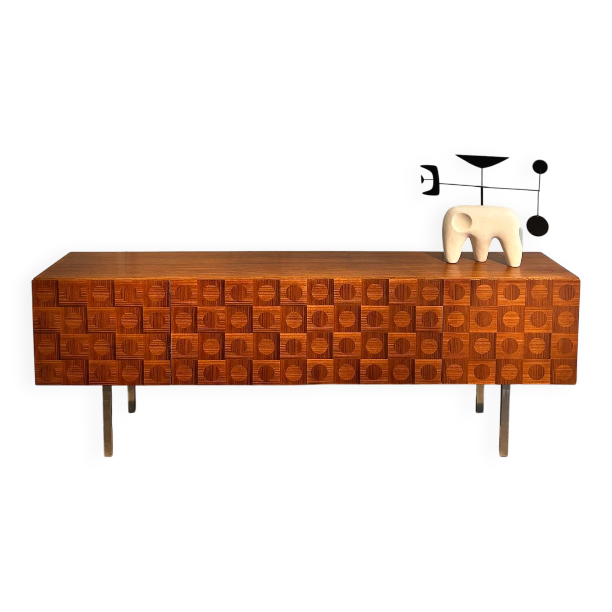 TEAK MARQUETRY ENFILADE 1960s