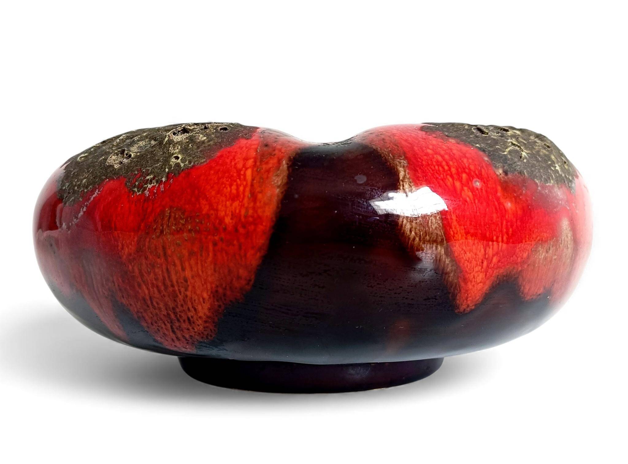 Sculptural Vallauris Ceramic Vide-Poche, Fat Lava Glaze, France, 1950s
