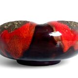 Sculptural Vallauris Ceramic Vide-Poche, Fat Lava Glaze, France, 1950s