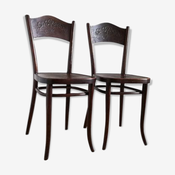 Duo de chaises de bistrot Thonet