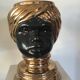 Nubian head vase or pot in black ceramic dlg by Piero Fornasetti