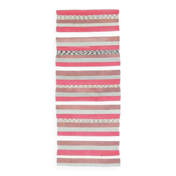 Tapis coureur kilim en laine et coton turc vintage noué à la main 72x172