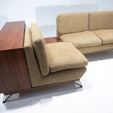 Mid-Century Modern Italian Sofa with Built-in Sideboard, Italy, 1960s