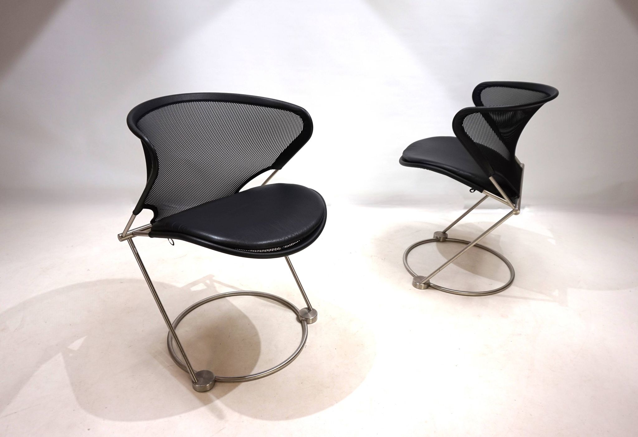 Set of 2 Wilkhahn Nuvola conference / dining room chairs by Herbert Ohl, 19