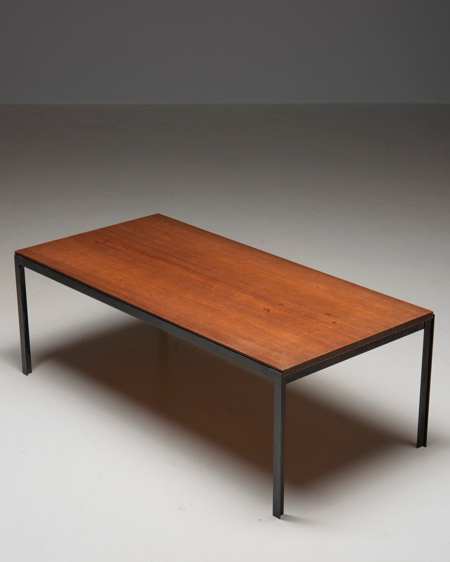 'T-angle' Low table in teak, designed by Florence Knoll for Knoll Int., 1950's