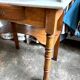 Dressing table, bathroom cabinet in wood and marble 80 x 48 cm
