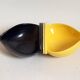 Double two-tone ramekins black yellow 50s