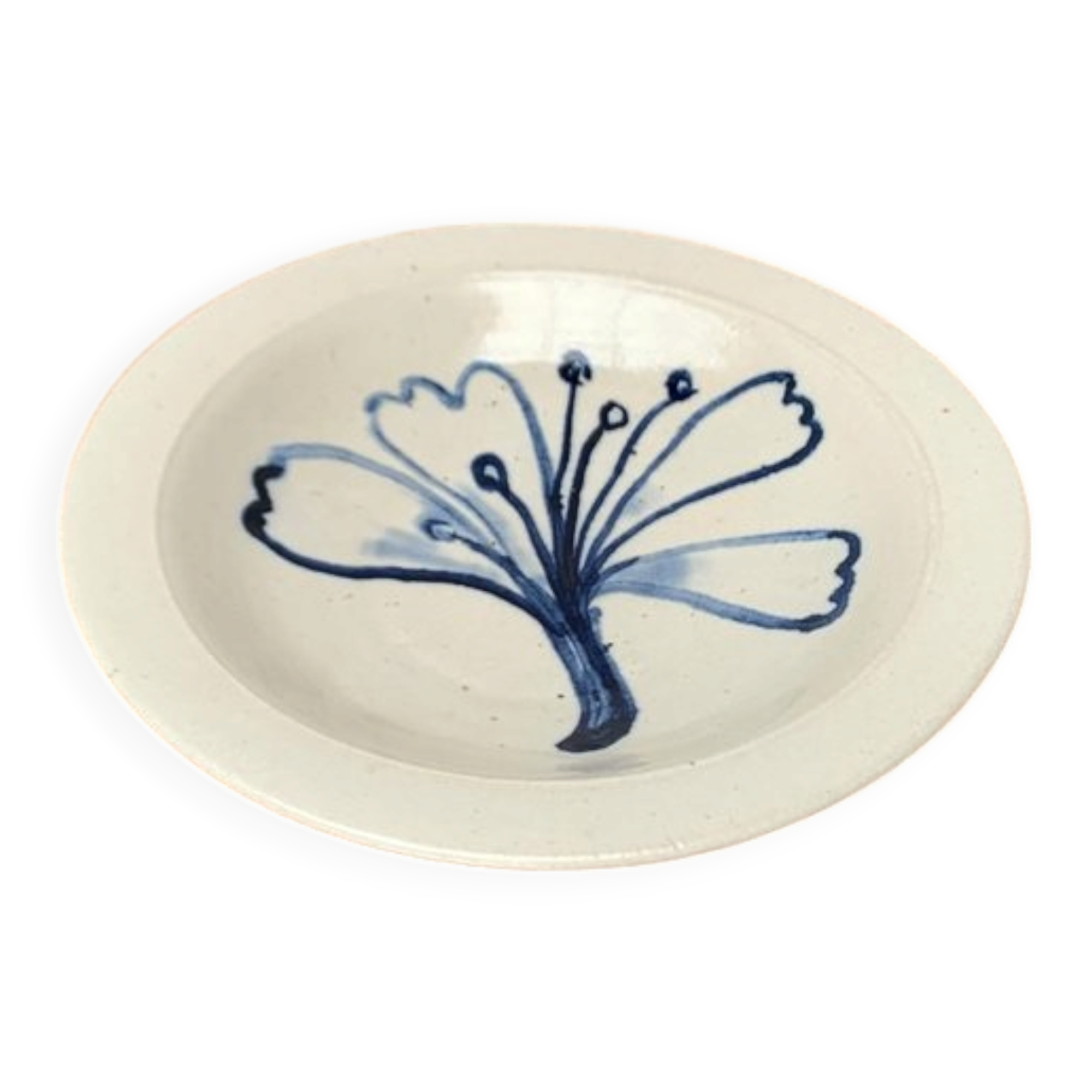 Mid-Century Studio Pottery Plate Bowl from Wallakra, Sweden, 1960s