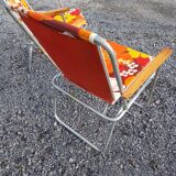 2 folding armchairs camping or beach vintage 70