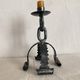 Wrought iron candlestick, chain candlestick from the 60s-70s.