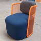 CIDER Ingrid armchair in orange and blue