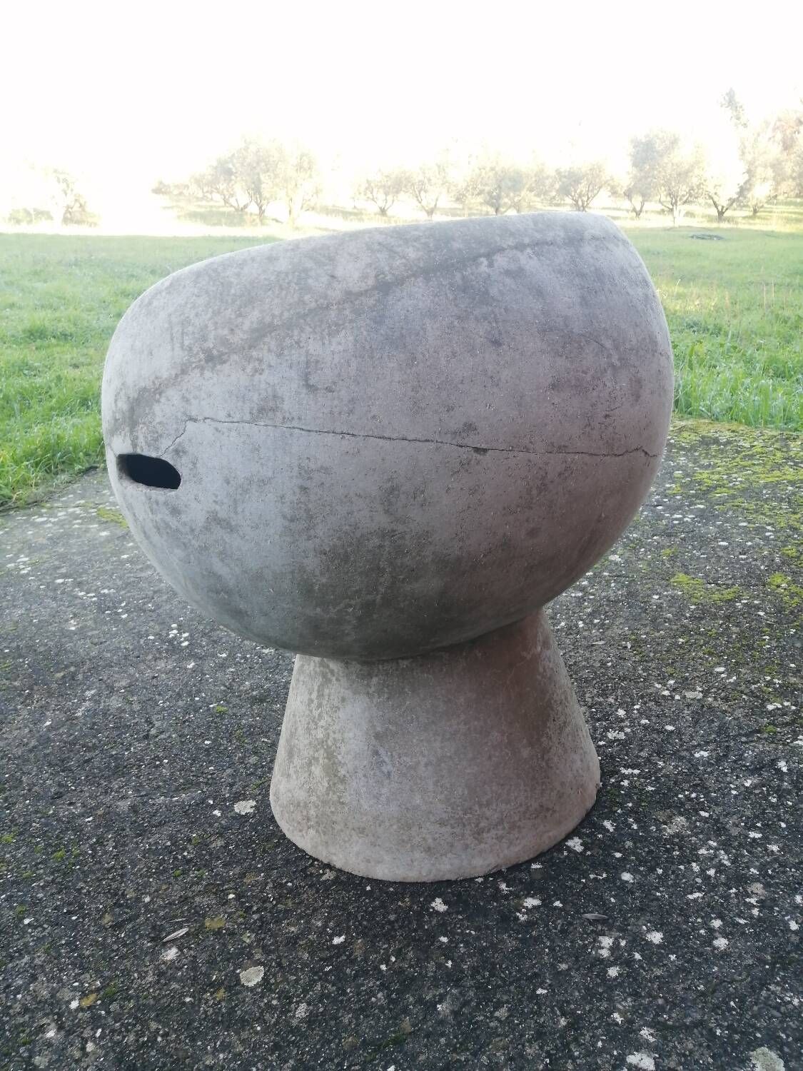 Vintage robert pansart outdoor armchair for elo in fiber cement.