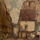 Watercolour view of Paris Rue des Ecouffes signed Gustave Gautier-Gallet 1880-1950