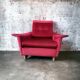 Pair of vintage comfortable armchairs in fabrics probably italian from the 1950s-60s