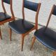 Série de 4 chaises scandinaves en skaï et bois, années 1960