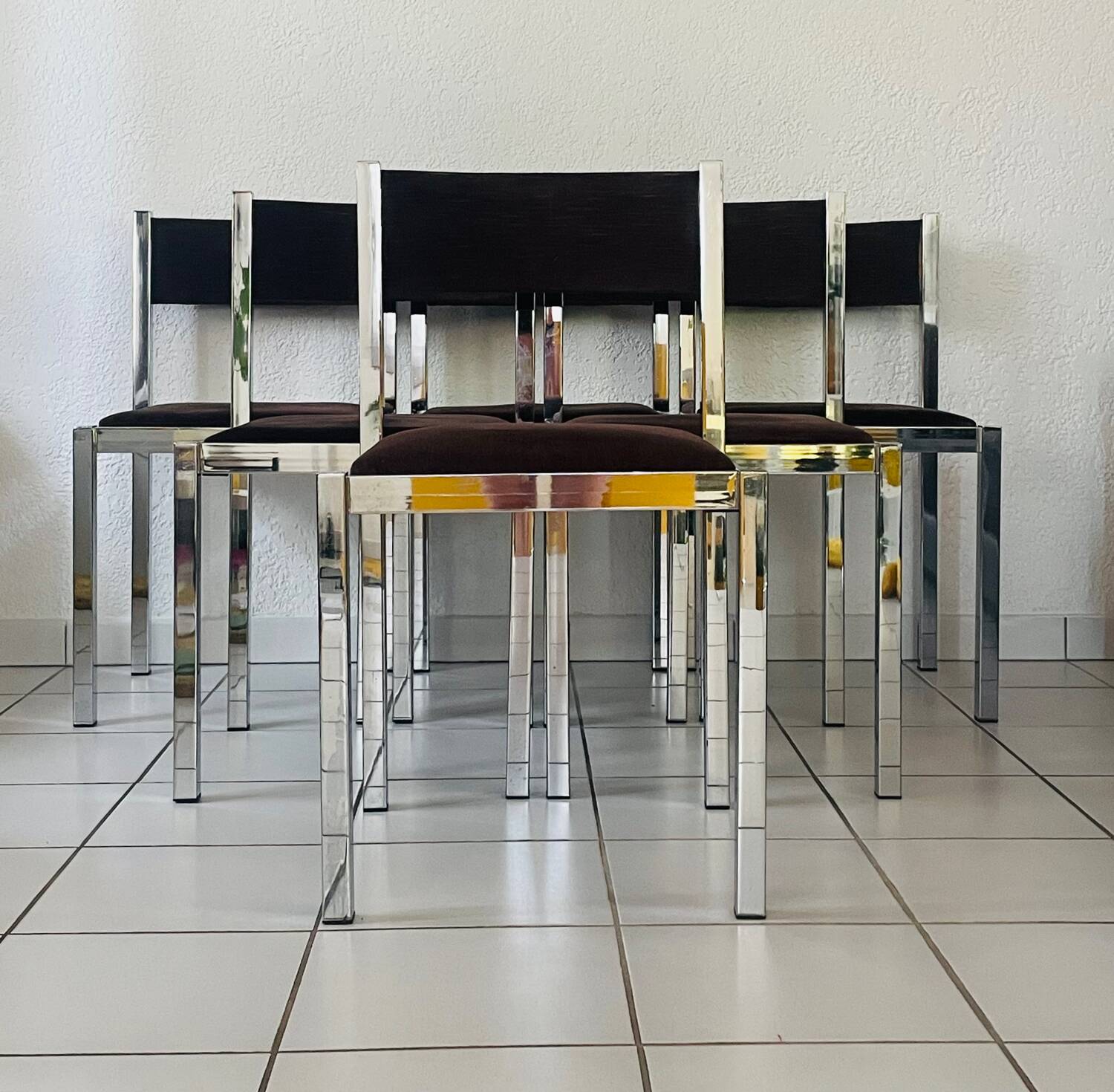 Set of 6 Roche Bobois 70 chairs