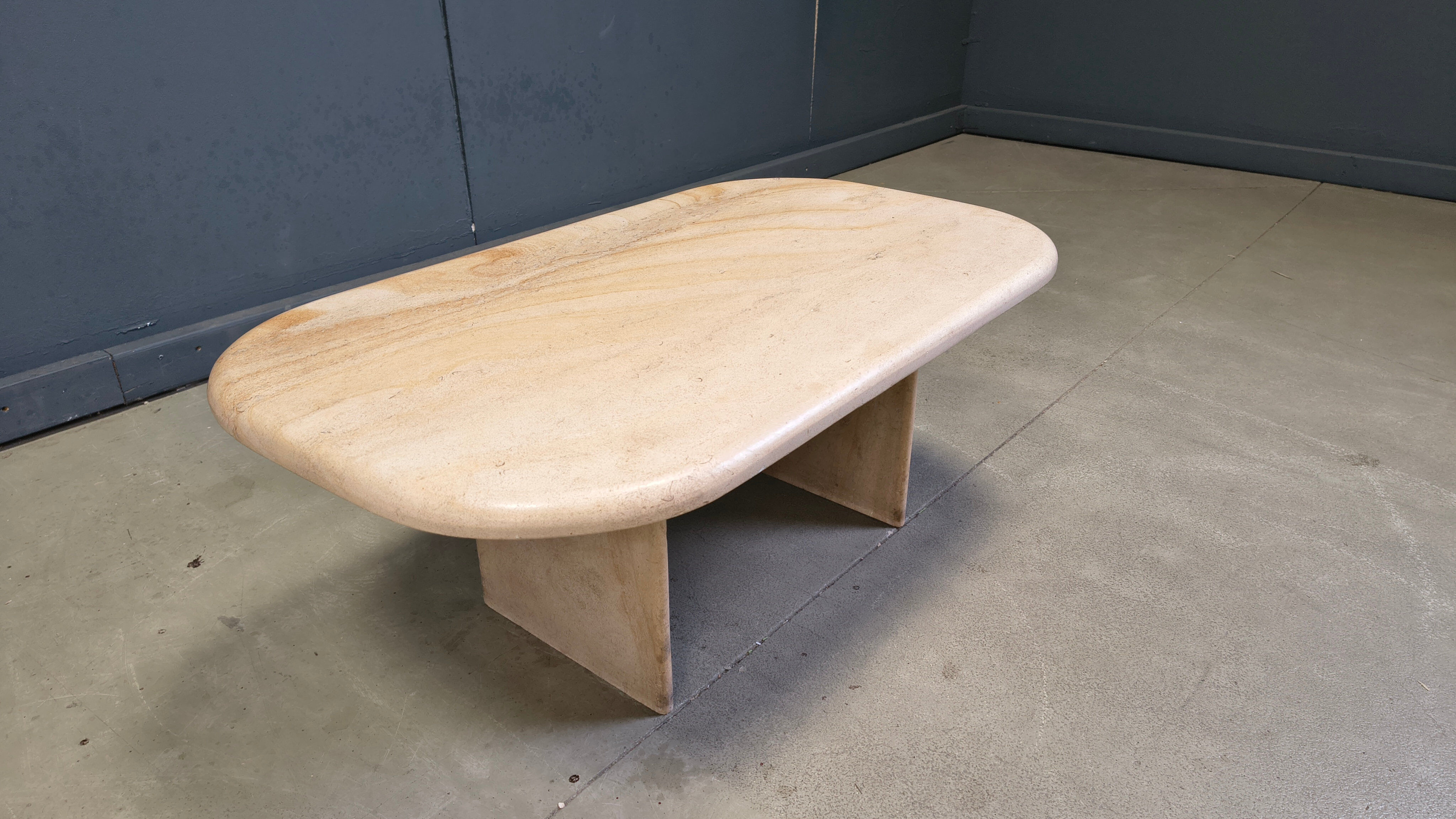 Vintage Italian travertine coffee table, 1970s