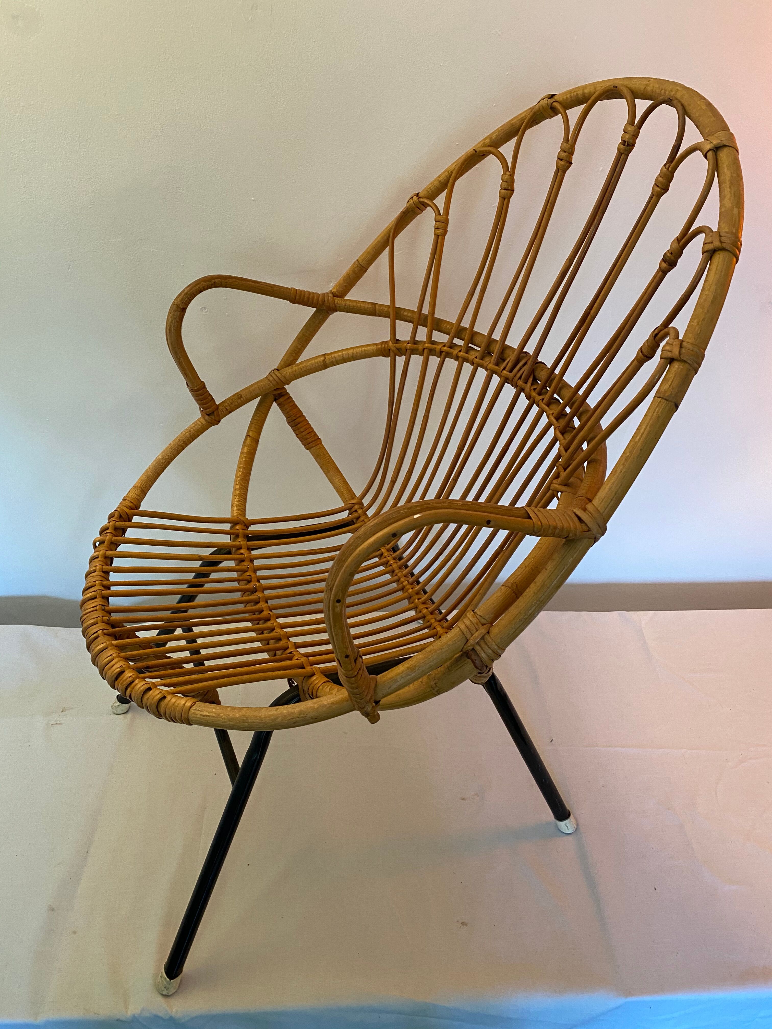 Vintage rattan chair from Rohe Noordwolde