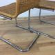 Vintage cantilever chairs in chrome and rattan