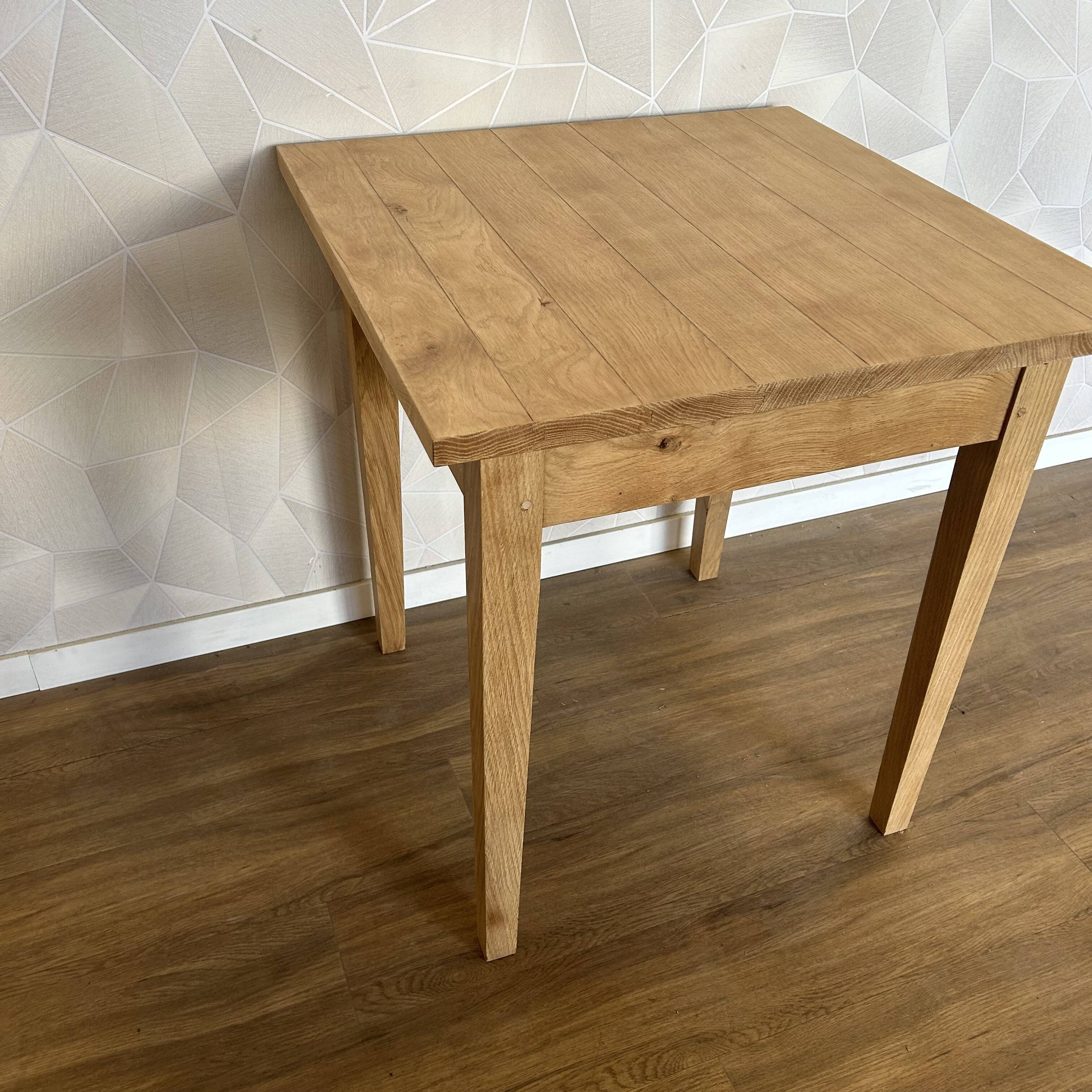 Solid oak square bistro dining table
