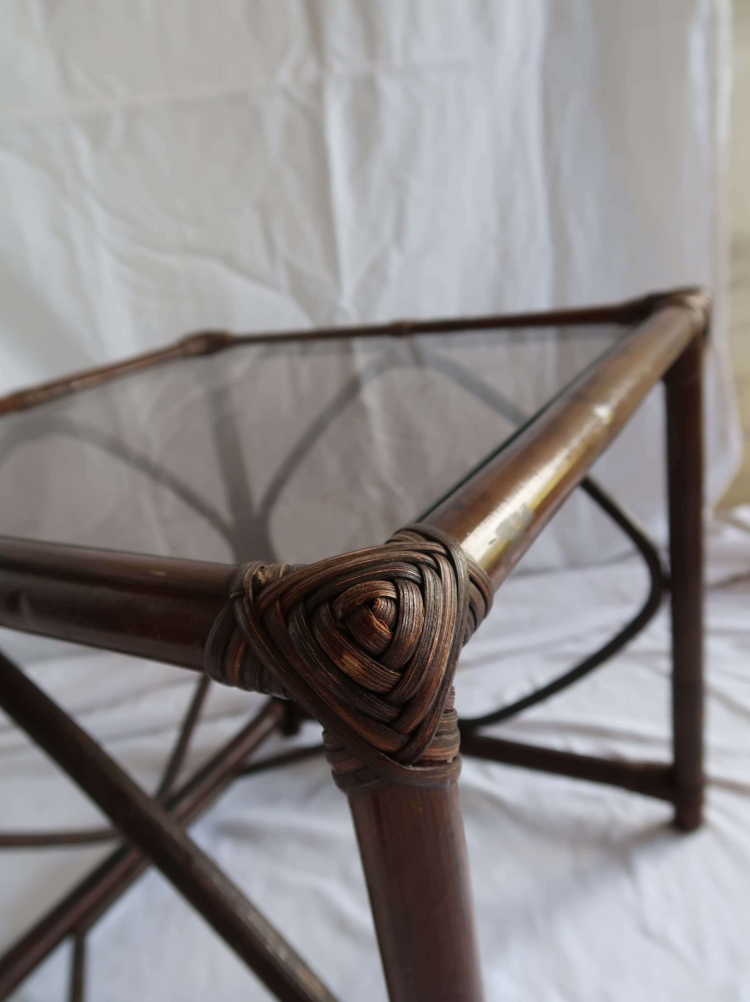 Rattan side coffee table