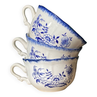 3 Sarreguemines earthenware lunches, Lancaster decor.