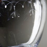 Antique crystal decanter from Nancy, engraved, circa 1920-1930.