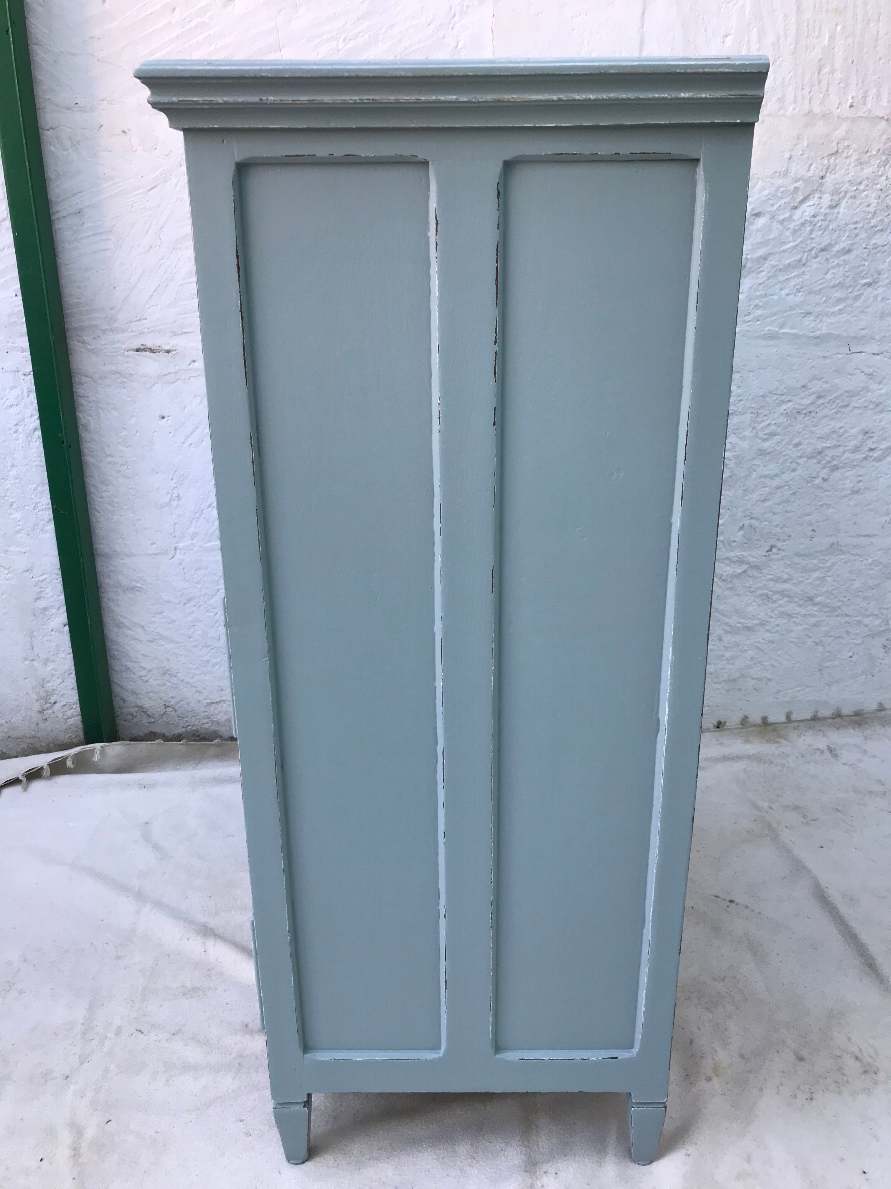 Antique chest of drawers 5 drawers patinated