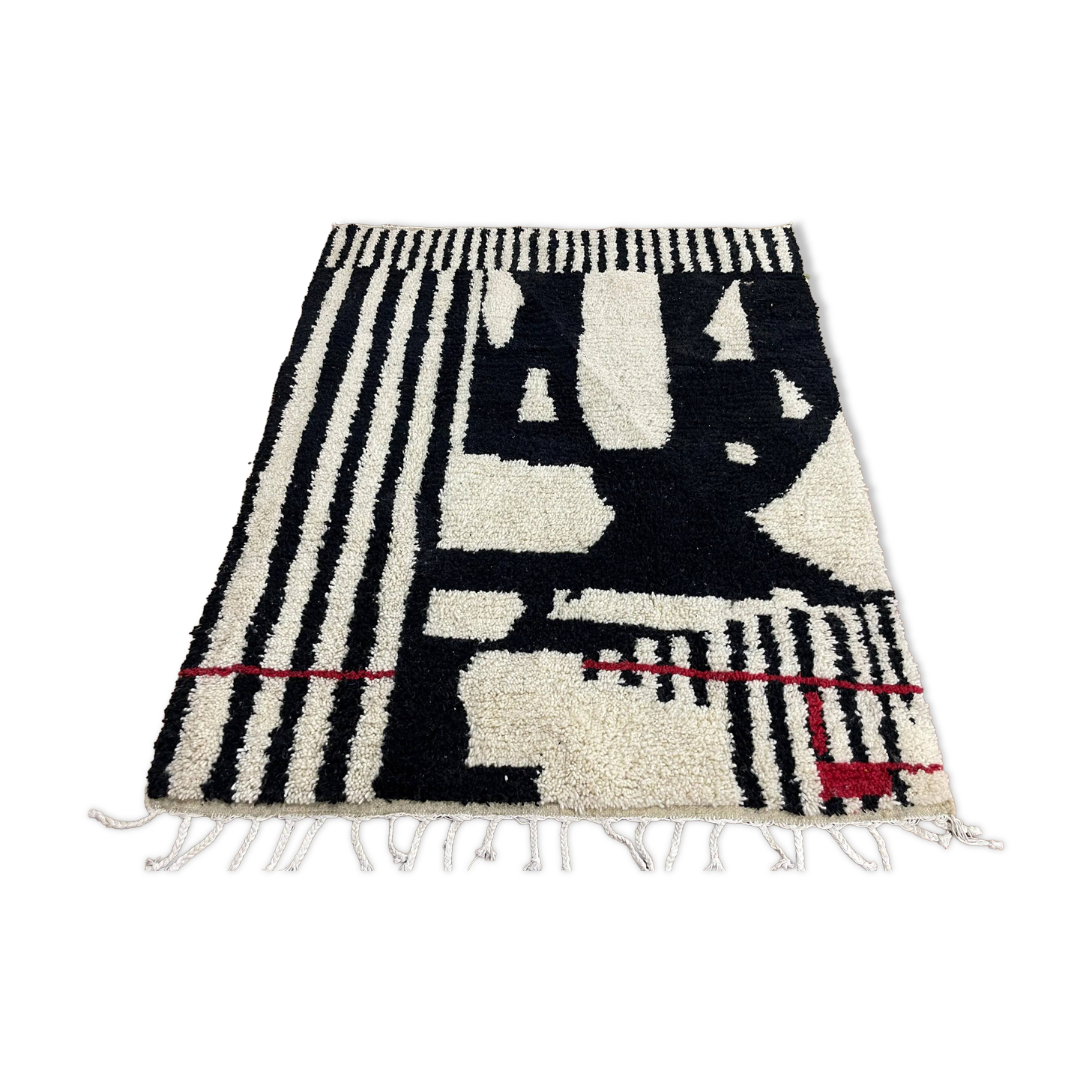 Unique natural wool Moroccan rug 3x2 m