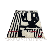 Unique natural wool Moroccan rug 3x2 m
