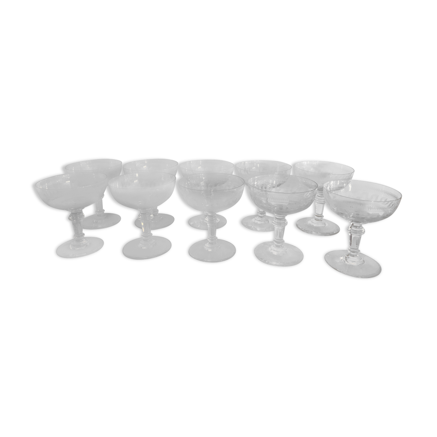 10 glass champagne glasses Greek décor