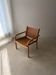 Danish safari armchair beech wood leather 1970s
