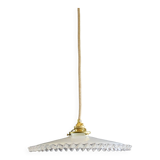 pendant light in antique glass - opaline - white - new socket and cable