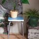 Foot stool in chromed metal, seat in Formica 60s