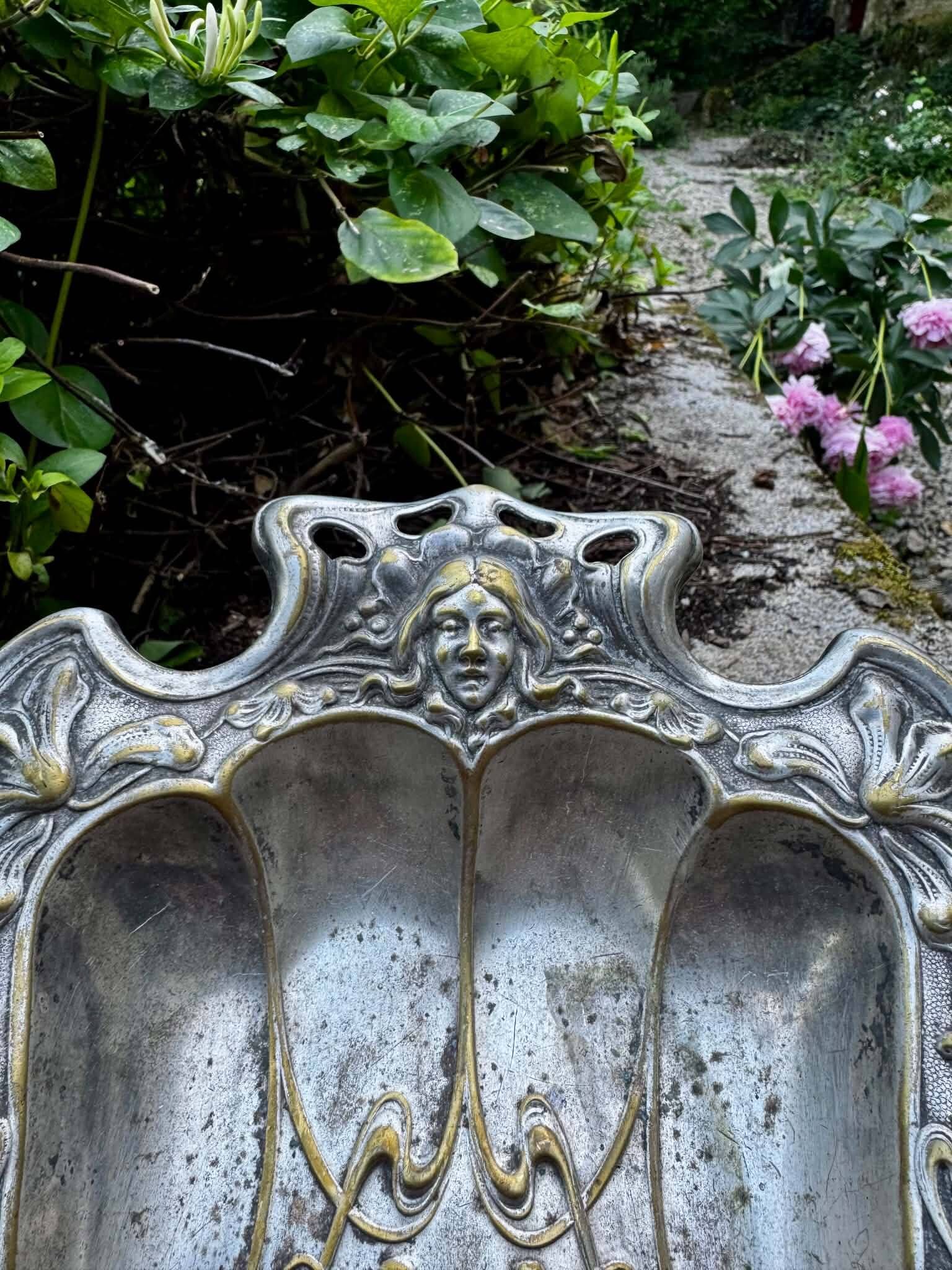 Plateau argenté Art Nouveau Jugendstil XIXe siècle