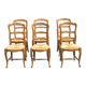 6 Provençal Louis XV chairs in solid wood with rush seats from 1970.