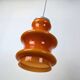 Suspension vintage en verre opalin orange design années 70