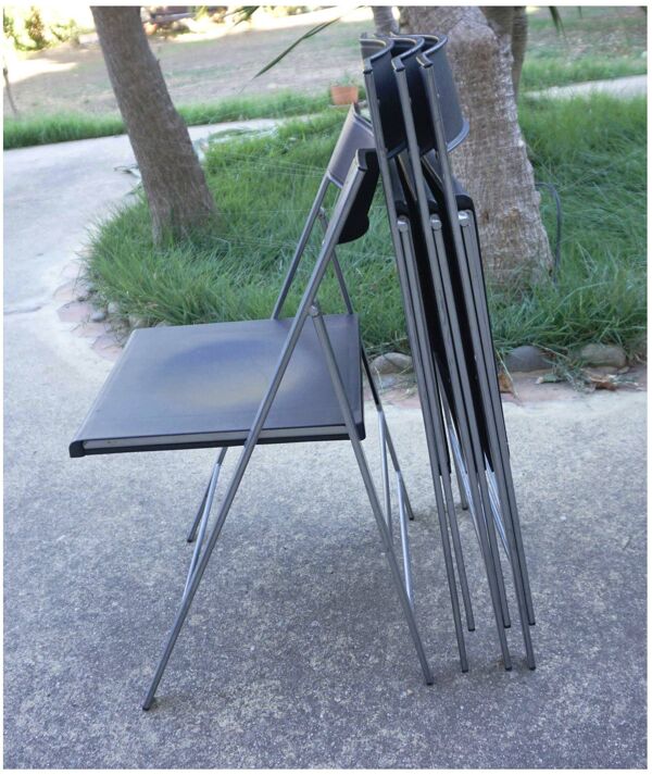 Chaises pliables (x4) acier plein