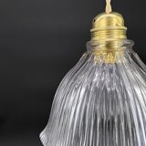 Vintage Holophane glass pendant light, draped shape