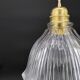Suspension vintage en verre Holophane, forme drapée