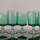 6 old luminarc foot glasses light green h9.2 cm