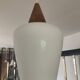 Louis Kalff 60s pendant light in teak and opaline